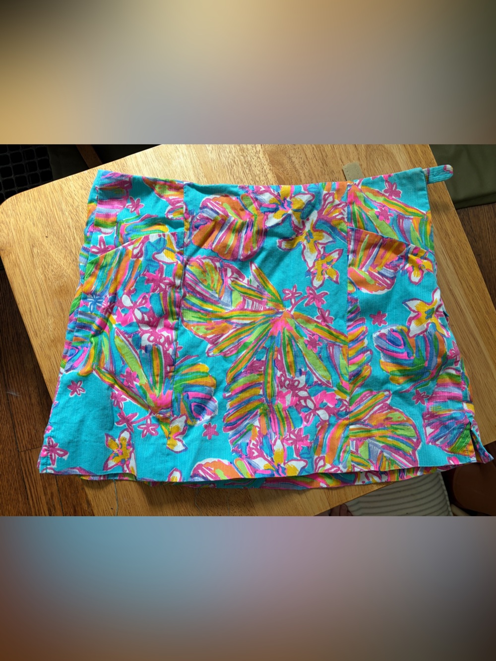 VTG Lilly Pulitzer mini skirt size 2  Sea Blue Summer Haze Blue
